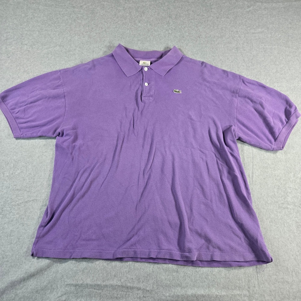 Lacoste Mens Purple Cotton Pique Short Sleeve Polo Shirt Size 9 XXL 3XL